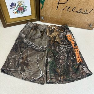 Realtree Camo Kids Shorts with Orange Logo Large